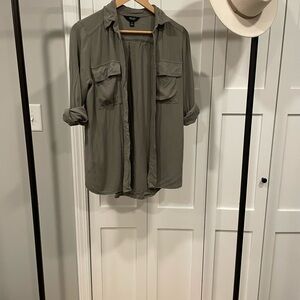 Lightweight Olive Green Button Up Shirt